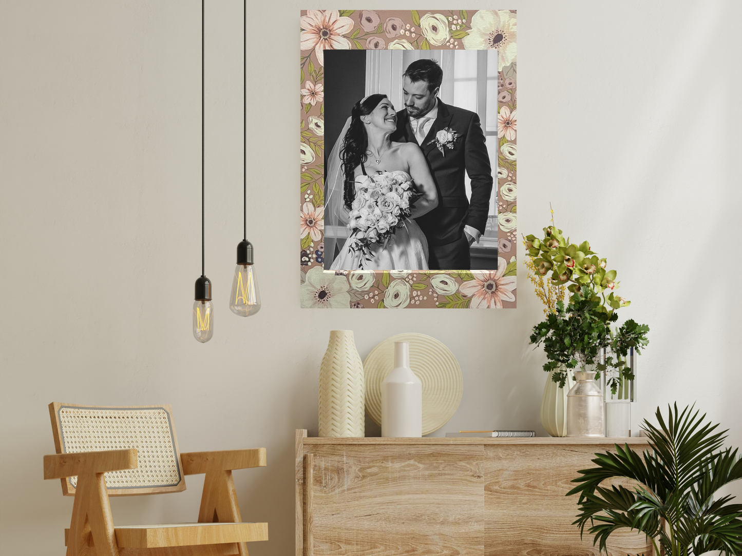 Floral Picture Frame - Solid Wood / The Odell Project