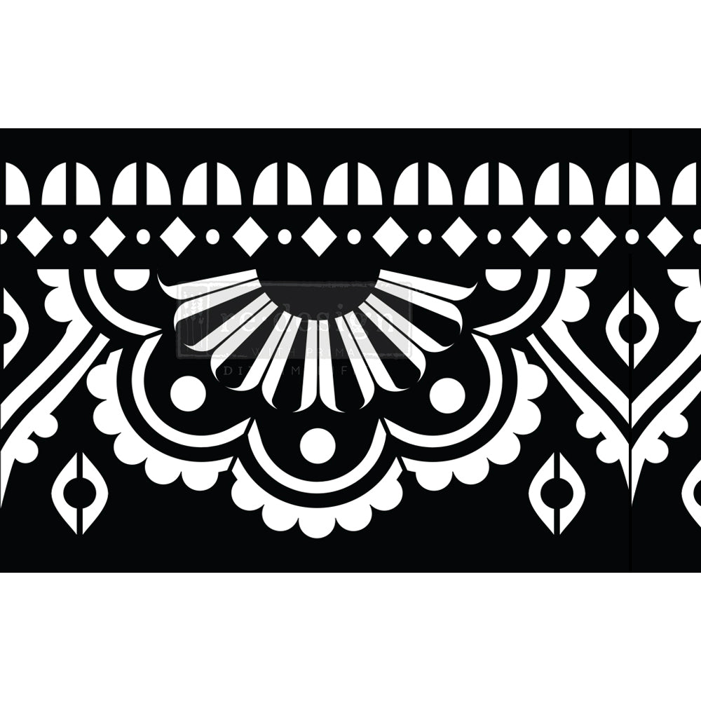 Mendhi Border Stick & Style Stencil Roll - 7" x 3 yards