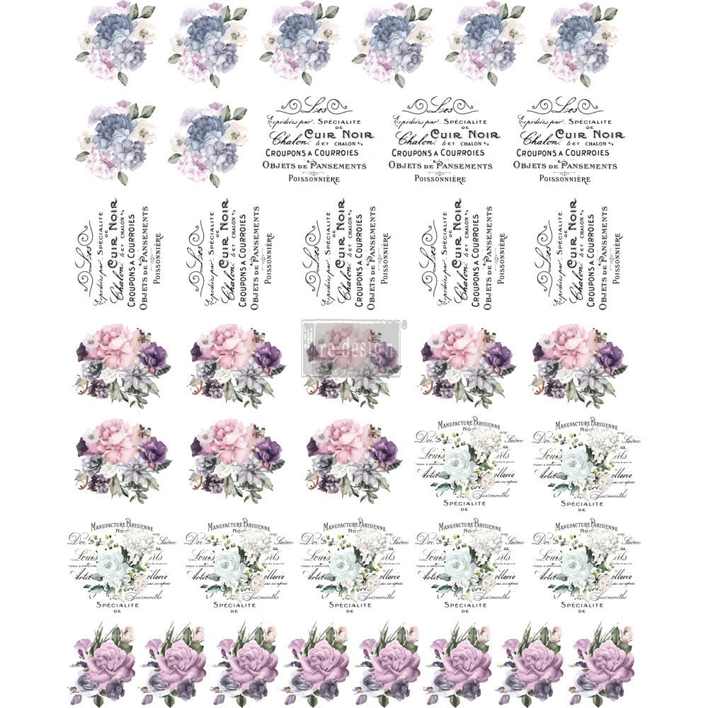 Paris Cottage Knob Transfer - 8.5" x 10.5", 1 sheet