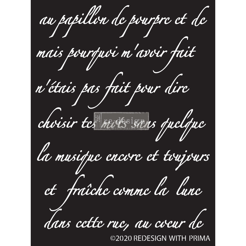 Butterfly Script Stencil - 9" x 13.5"