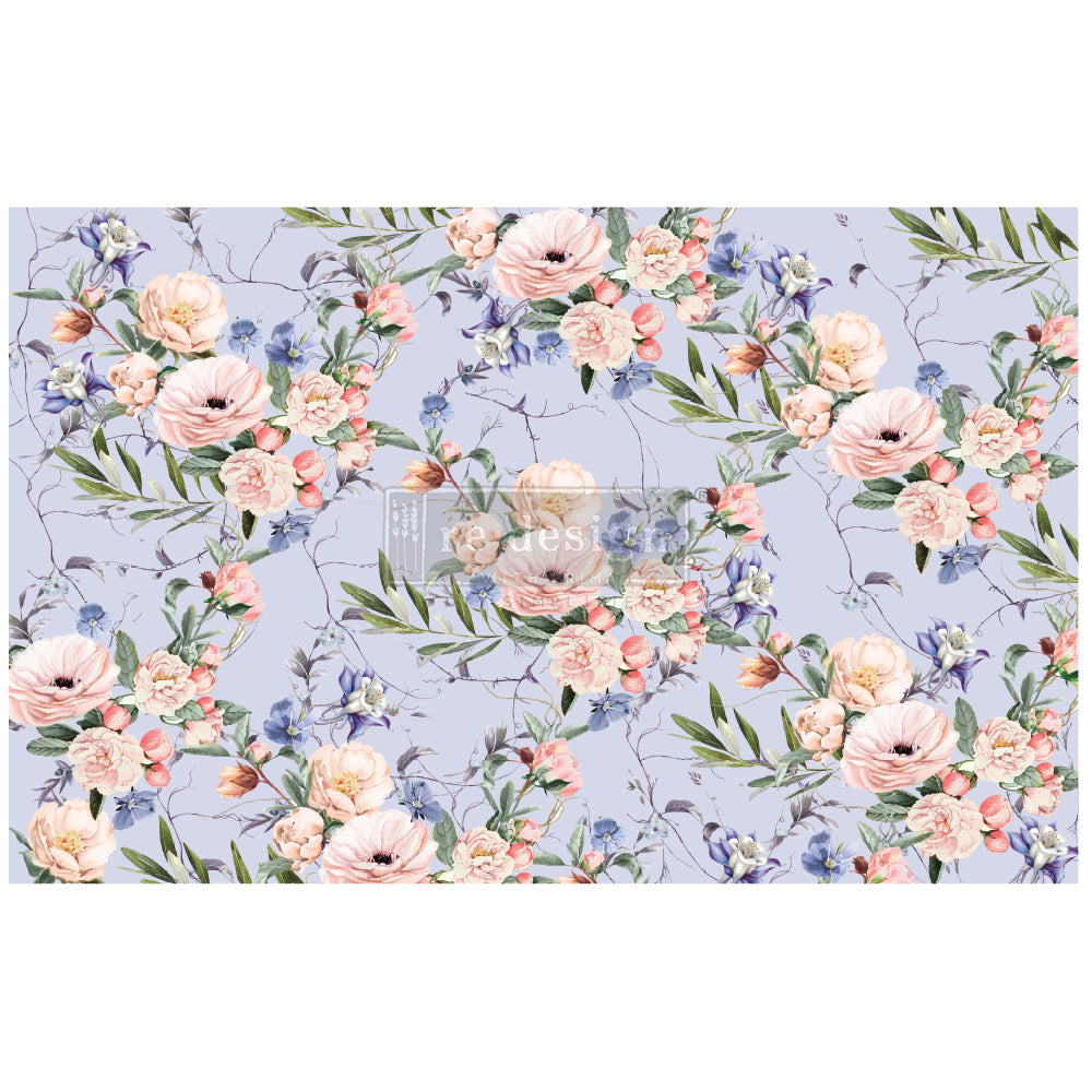 Lavender Fleur - Fiber Tissue Paper Decoupage - 1 sheet