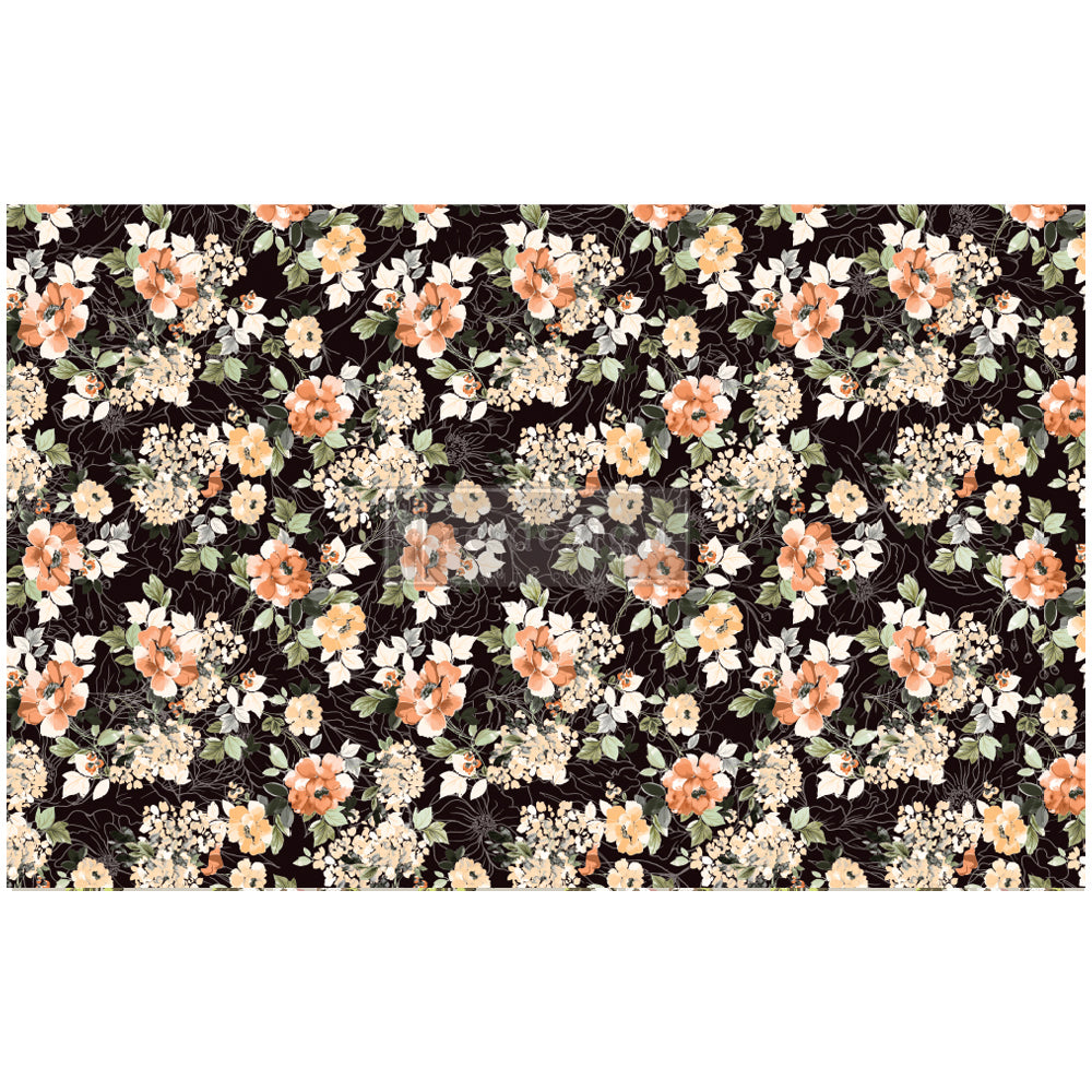 Midnight Amber - Fiber Tissue Paper Decoupage - 1 sheet