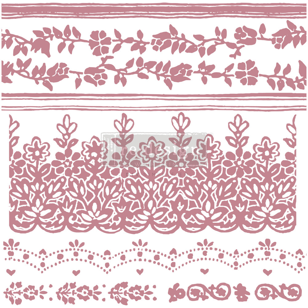 Floral Borders Stamp - 12"x12" (7 pieces)