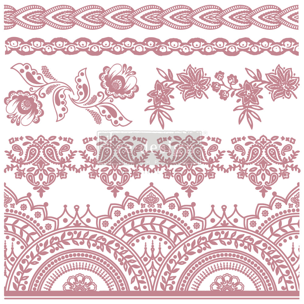 Bohemian Borders Stamp - 12"x12" (6 pieces)