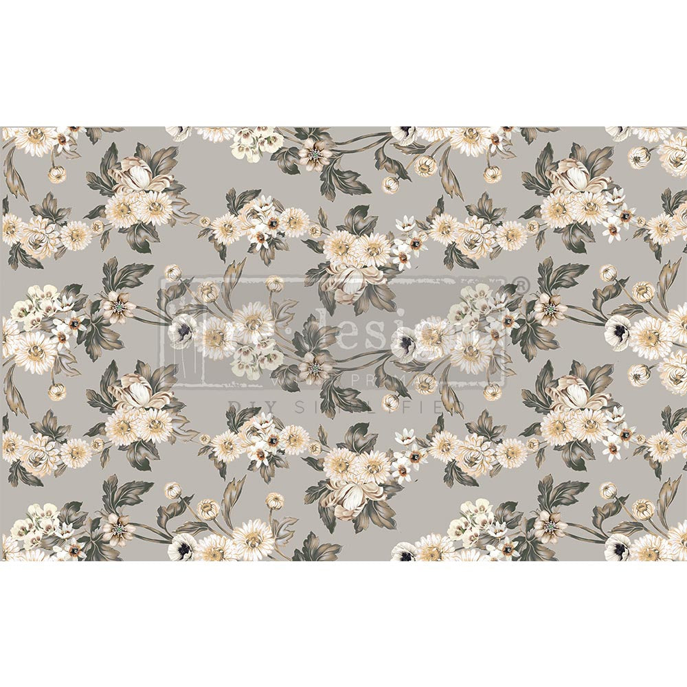 Vintage Wallpaper - Fiber Tissue Paper Decoupage - 1 sheet