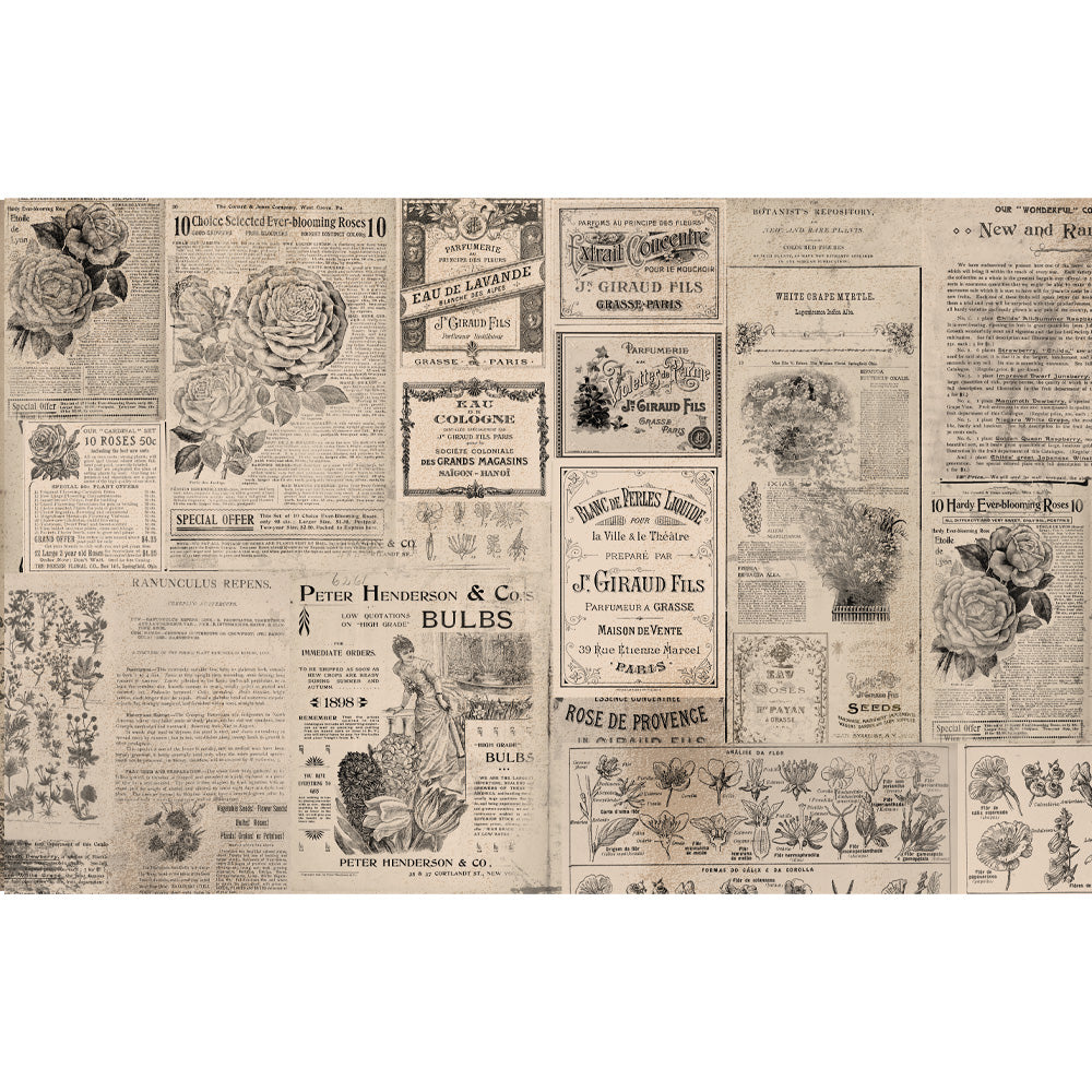 Newsprint - Fiber Tissue Paper Decoupage - 1 sheet