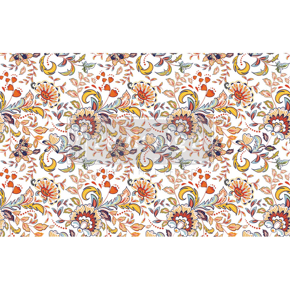 Tangerine Spring - Fiber Tissue Paper Decoupage - 1 sheet