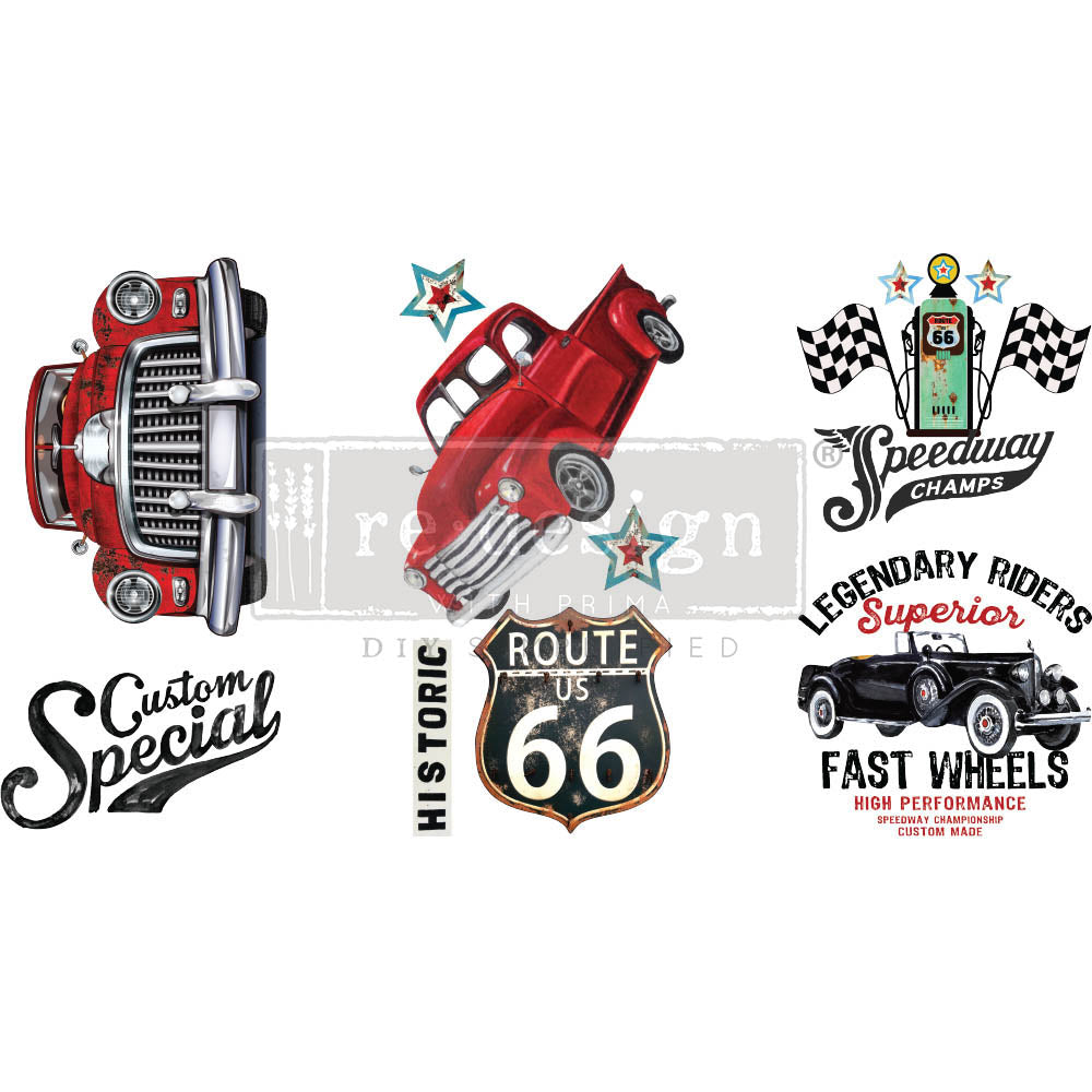Classic Rides - Small Transfer - 6" x 12", 3 sheets