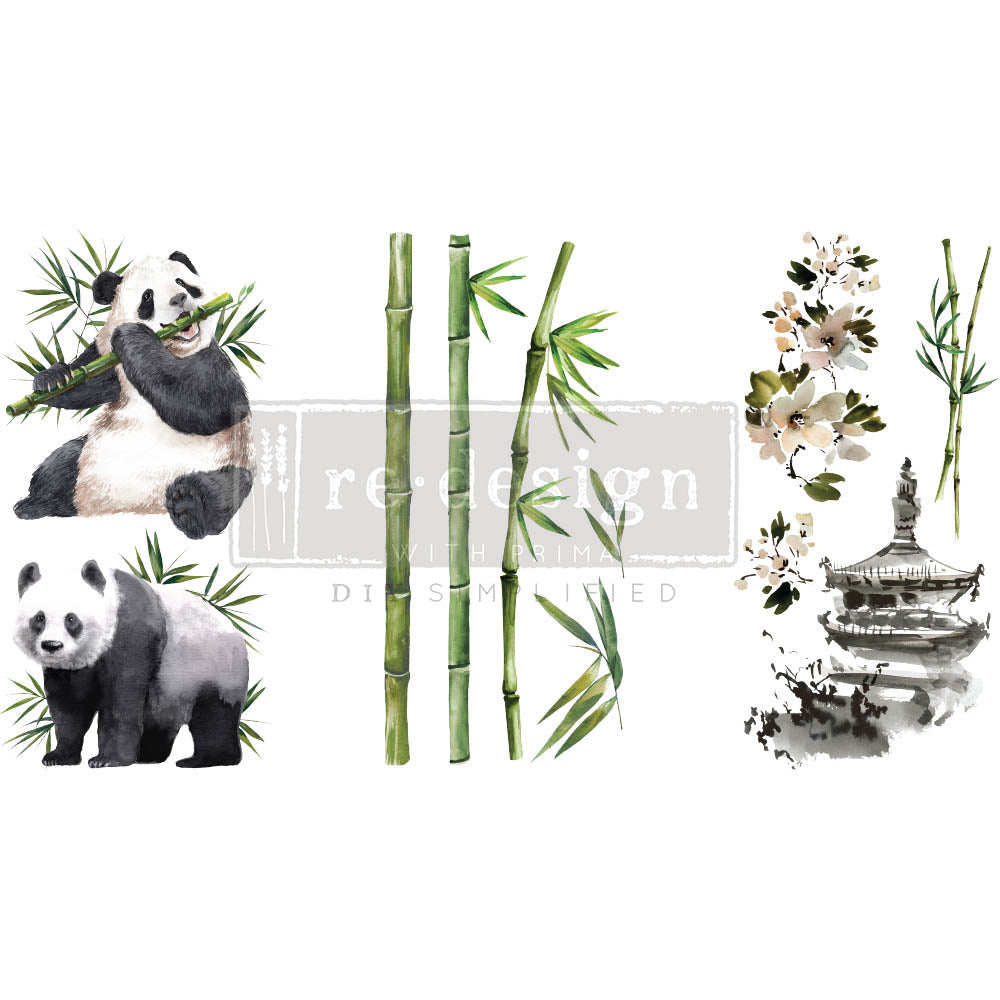 Panda Sweet - Small Transfer - 6" x 12", 3 sheets