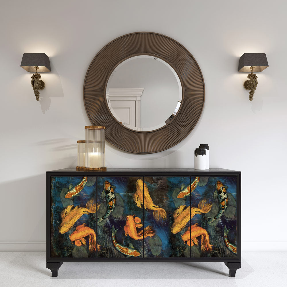 Koi Pond - A1 Fiber Paper Decoupage