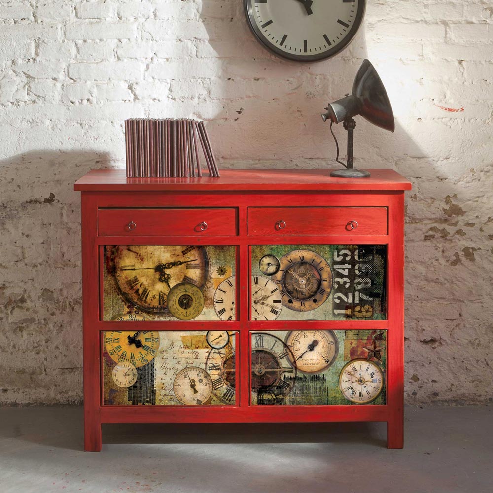 Lost In Time - Fiber Tissue Paper Decoupage - 1 sheet