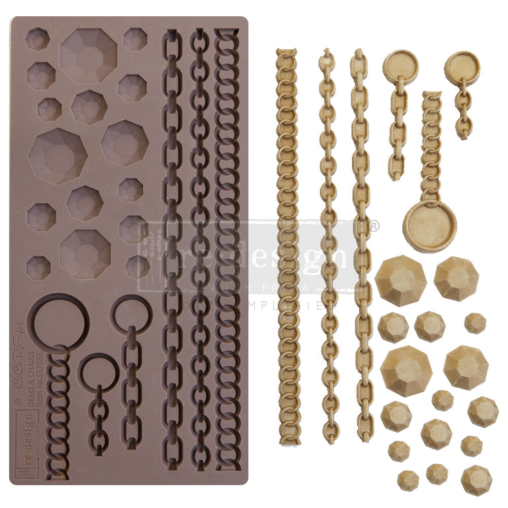 Gems & Chains Decor Mould CECE - 1 pc, 5"x10"x8mm
