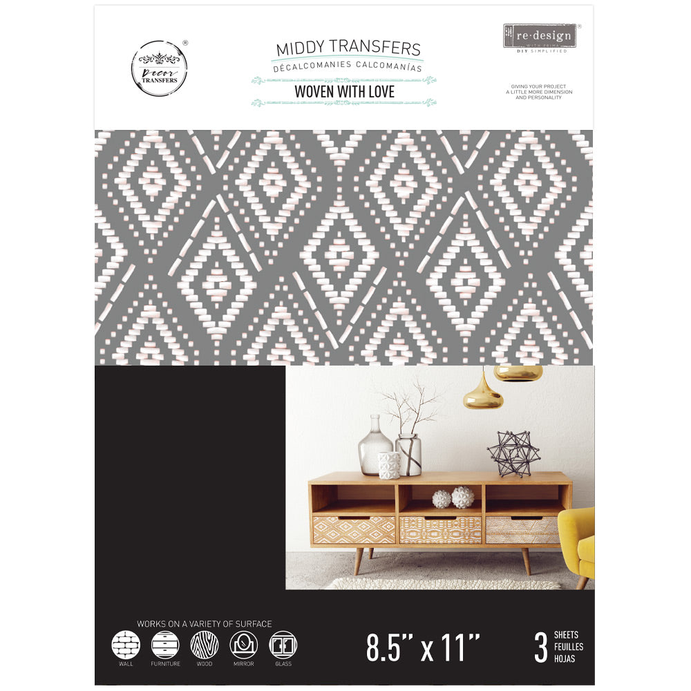Woven With Love - Decor Middy Transfers - 3 sheets, 8.5"x11"