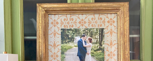 Make a Stenciled Glass Picture Frame Mat