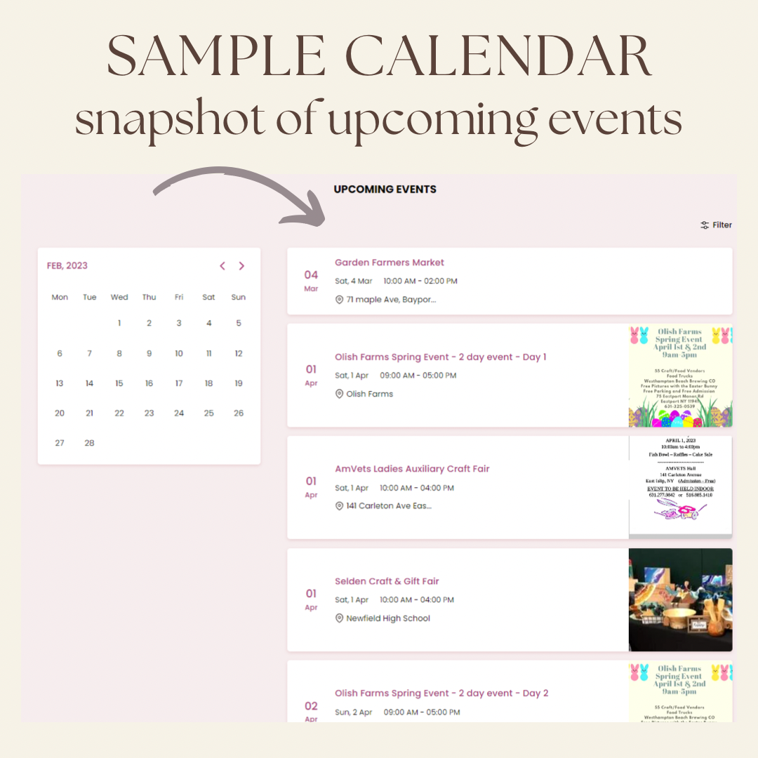 Vendor Shows Event Calendar