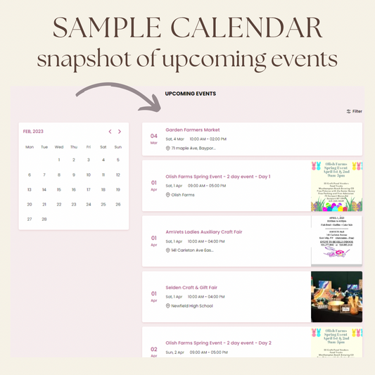 Vendor Shows Event Calendar