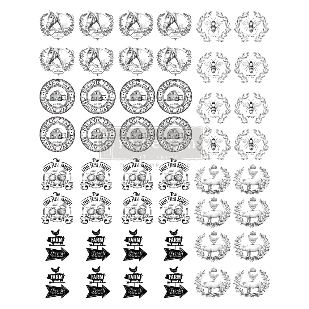 Farm Fresh Market Knob Transfer - 8.5" x 10.5", 1 sheet