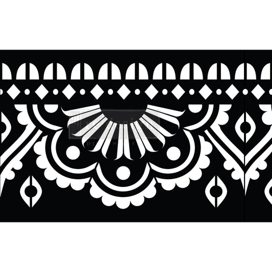 Mendhi Border Stick & Style Stencil Roll - 7" x 3 yards