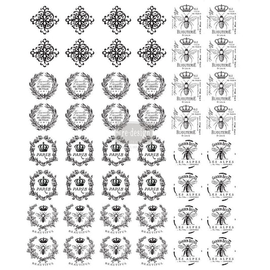Parisienne Knob Transfer - 8.5" x 10.5", 1 sheet
