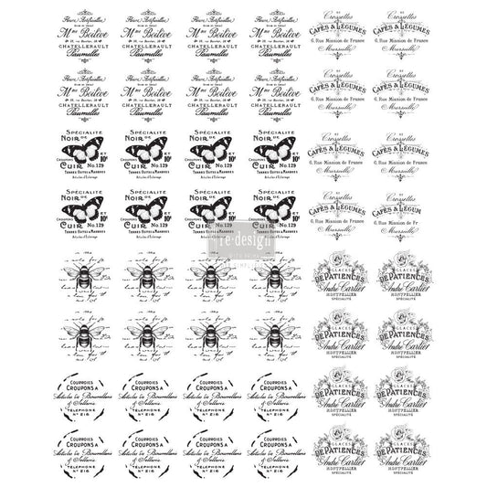 French Maison Knob Transfer - 8.5" x 10.5", 1 sheet