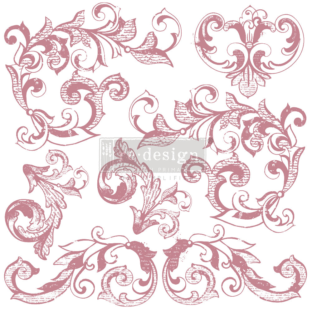 Elegant Scrolls Stamp - 12"x12" Clear Cling