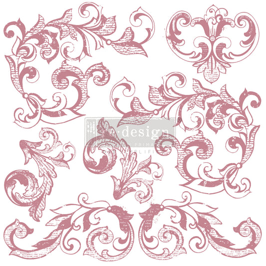 Elegant Scrolls Stamp - 12"x12" Clear Cling