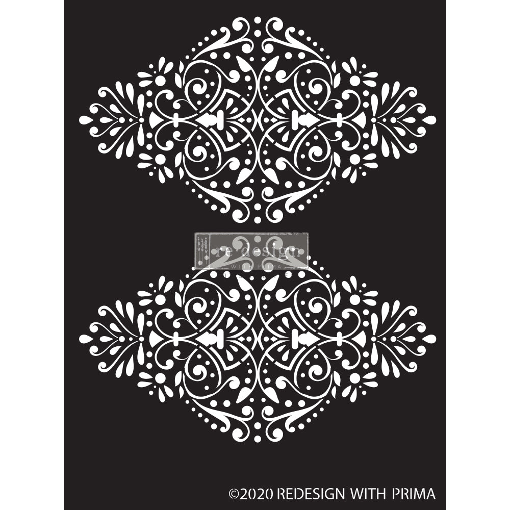 Dotted Flourish Stencil - 9" x 13.5"