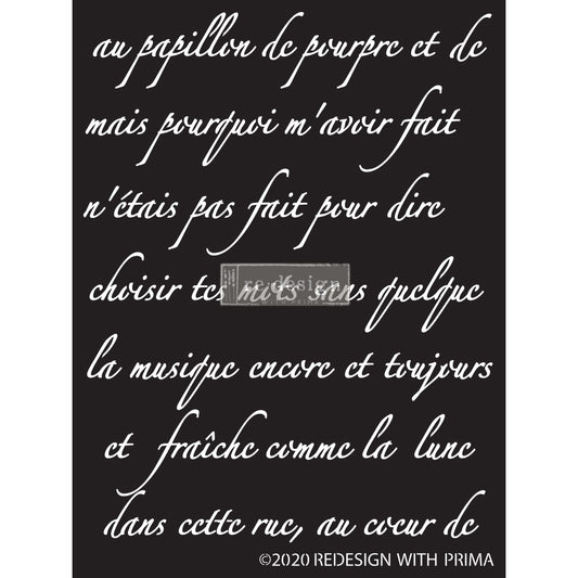 Butterfly Script Stencil - 9" x 13.5"