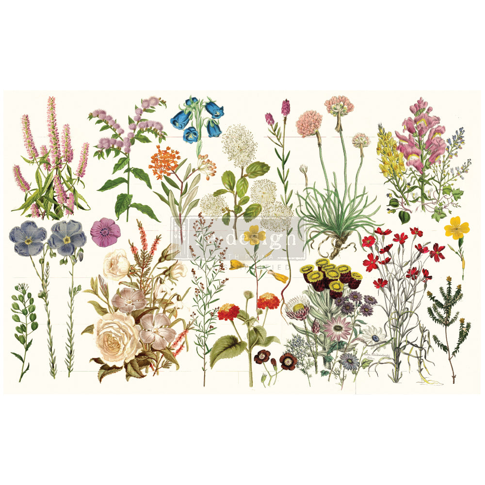 Wild Herbs - Fiber Tissue Paper Decoupage - 1 sheet