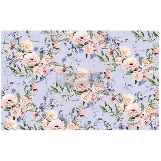 Lavender Fleur - Fiber Tissue Paper Decoupage - 1 sheet
