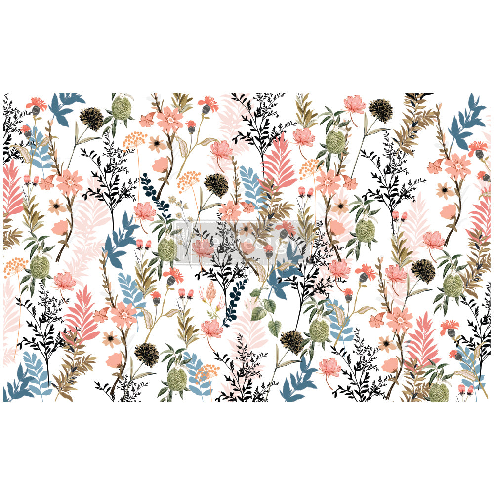 Pretty Meadows - Fiber Tissue Paper Decoupage - 1 sheet