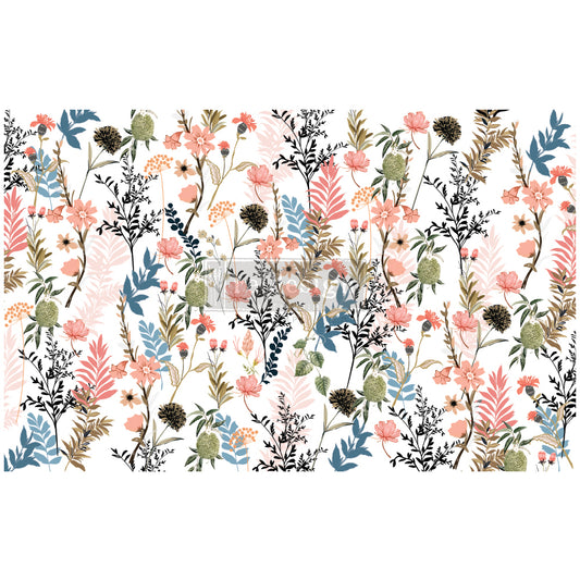 Pretty Meadows - Fiber Tissue Paper Decoupage - 1 sheet
