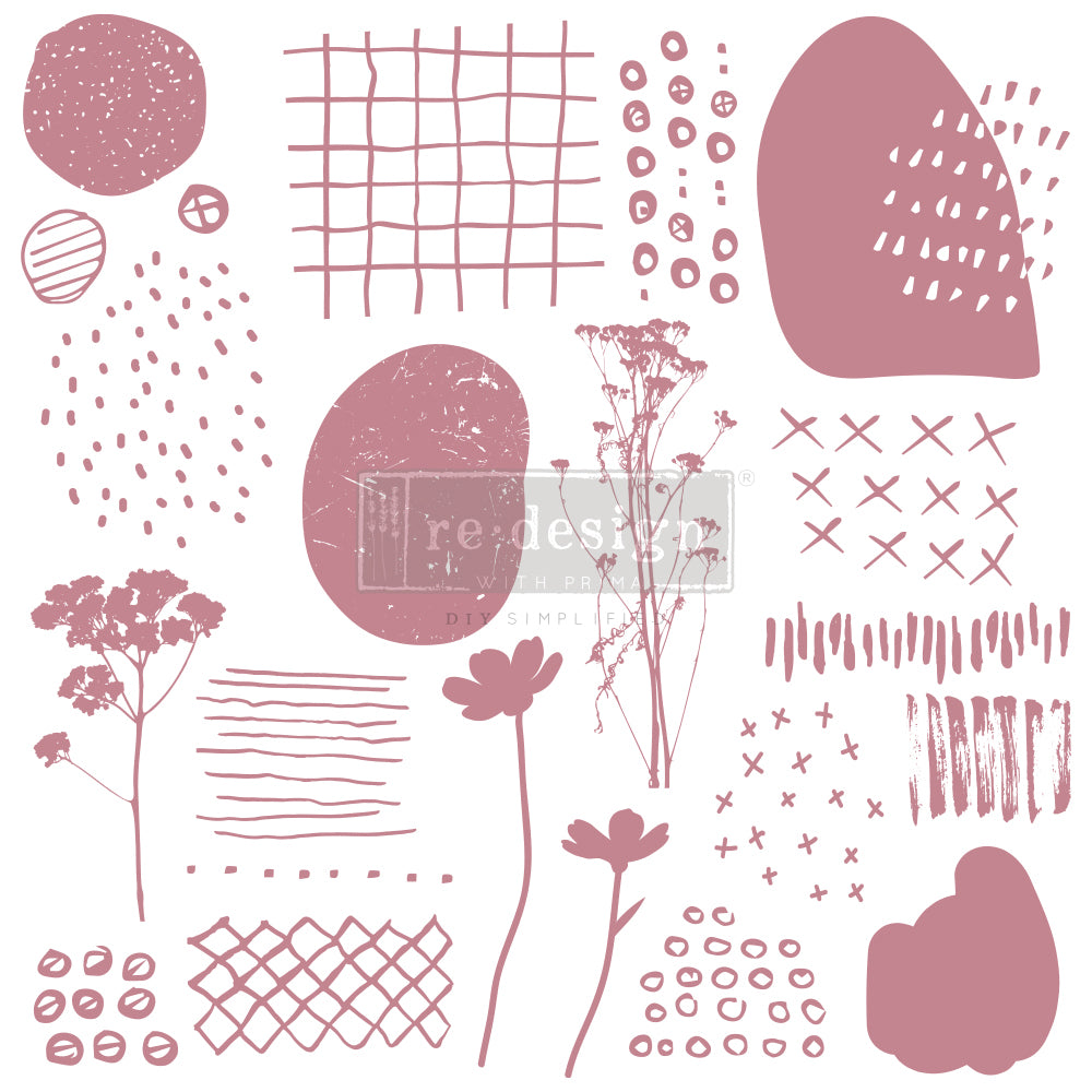 Abstract Scribbles Stamp - 12"x12" (19 pieces)