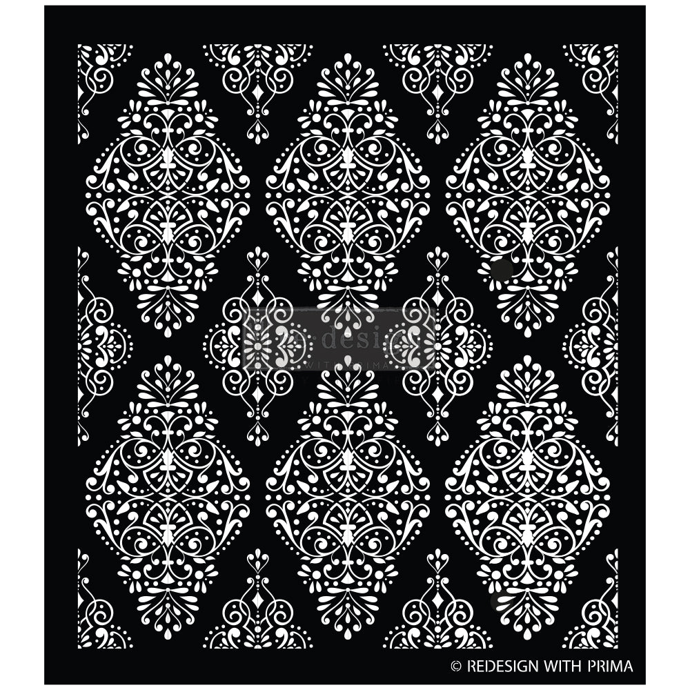 Diamond Flourish Stencil - Design Size 15.5" x 17.3"