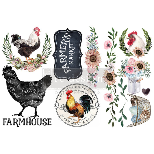Morning Farmhouse Small Transfer - 6" x 12", 3 sheets