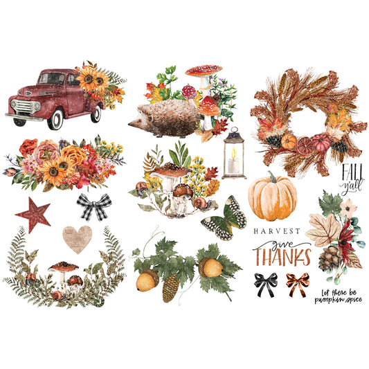 Autumn Essentials - Small Transfer - 6" x 12", 3 sheets