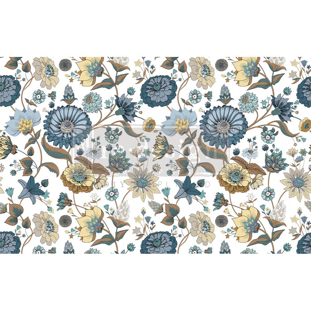 Garden Waltz - Fiber Tissue Paper Decoupage - 1 sheet