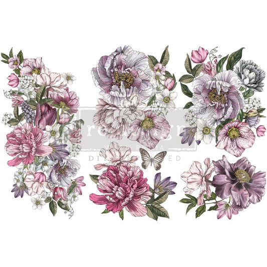 Dreamy Florals - Small Transfer - 6" x 12", 3 sheets