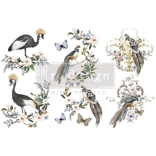 Rare Birds - Small Transfer - 6" x 12", 3 sheets