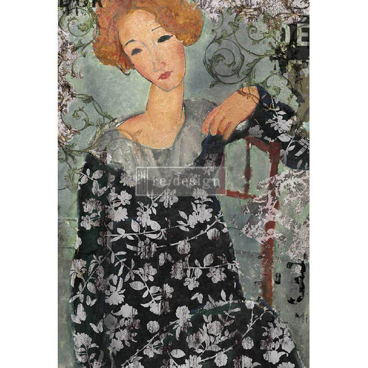 Whimsical Lady A1 Rice Paper Decoupage