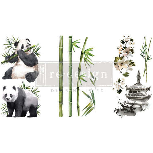 Panda Sweet - Small Transfer - 6" x 12", 3 sheets