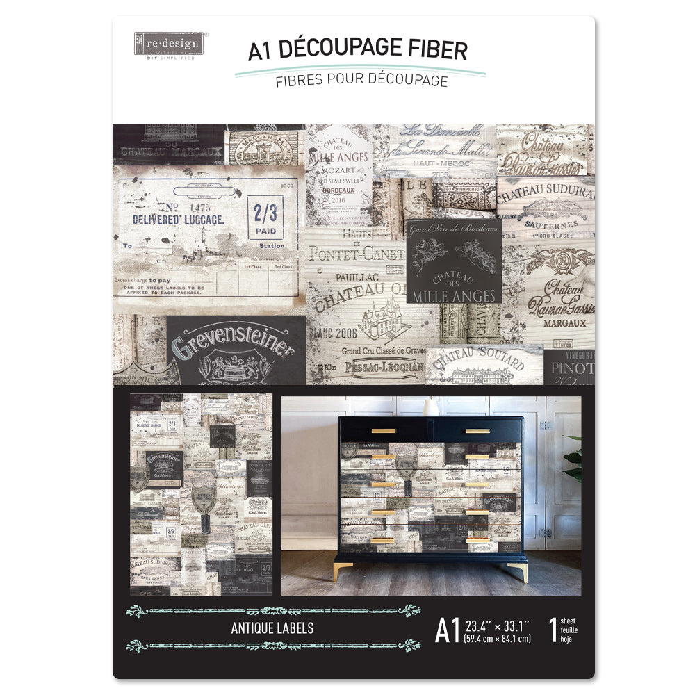 Antique Labels - A1 Fiber Paper Decoupage