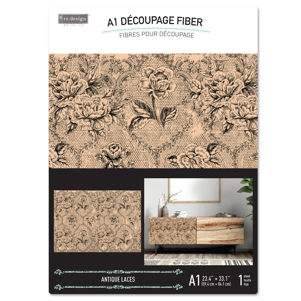 Antique Laces - A1 Fiber Paper Decoupage