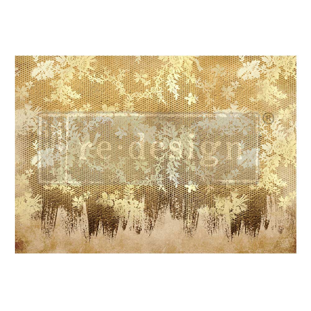 Gilded Lace - A1 Fiber Paper Decoupage