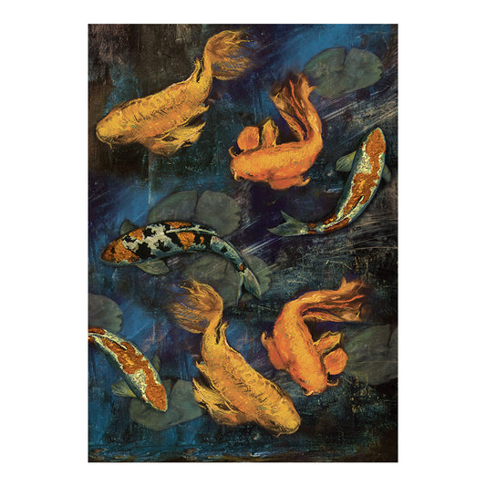 Koi Pond - A1 Fiber Paper Decoupage
