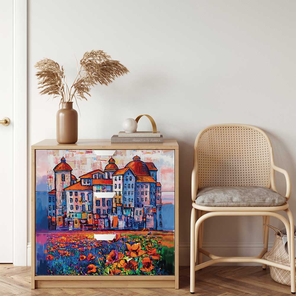 Village in Color - A1 Fiber Paper Decoupage