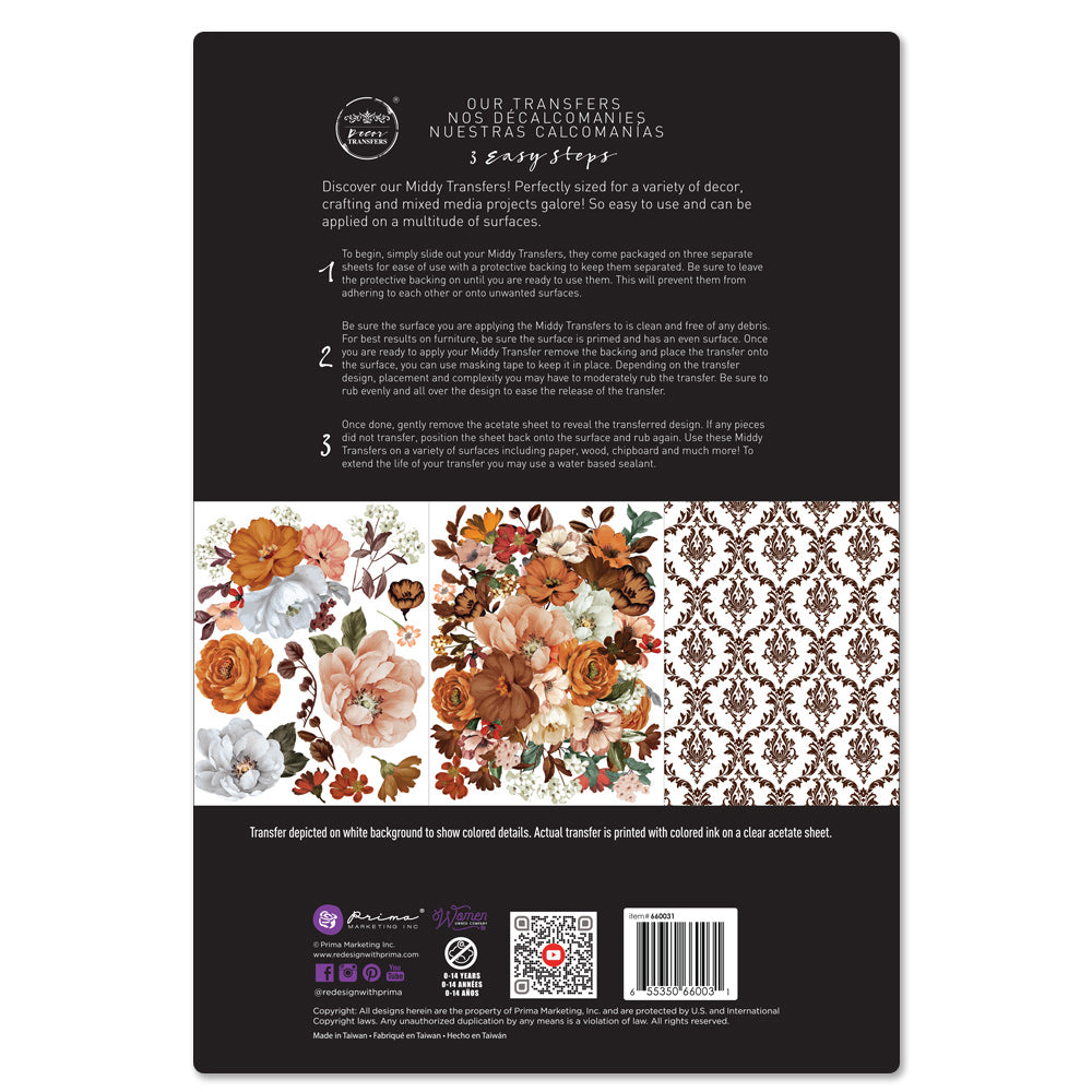 Classic Peach - Decor Middy Transfers - 3 sheets, 8.5"x11"