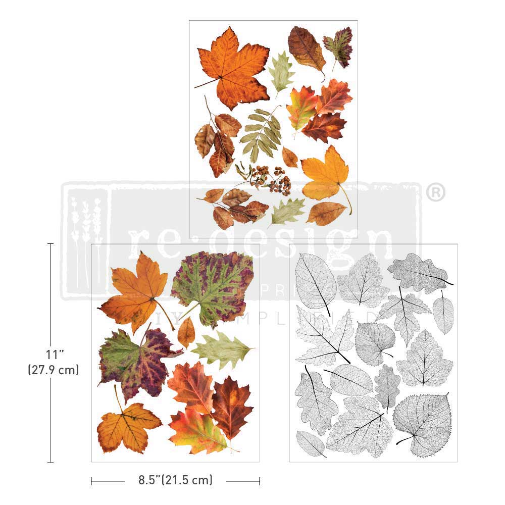 Crunchy Leaves Forever - Decor Middy Transfers - 3 sheets, 8.5"x11"