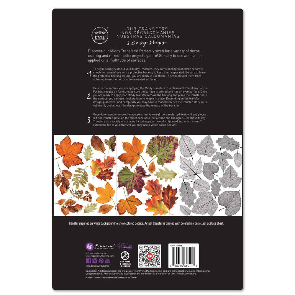 Crunchy Leaves Forever - Decor Middy Transfers - 3 sheets, 8.5"x11"