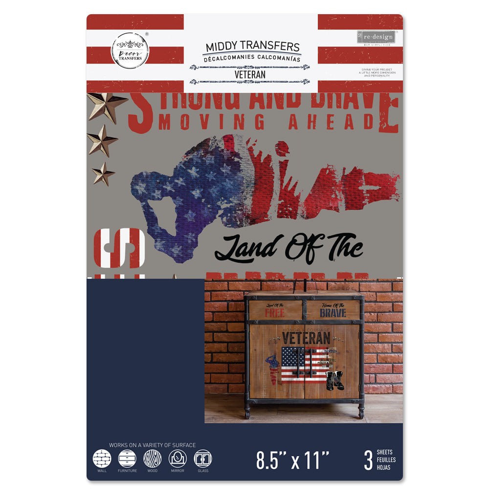 Veteran - Decor Middy Transfers - 3 sheets, 8.5"x11"
